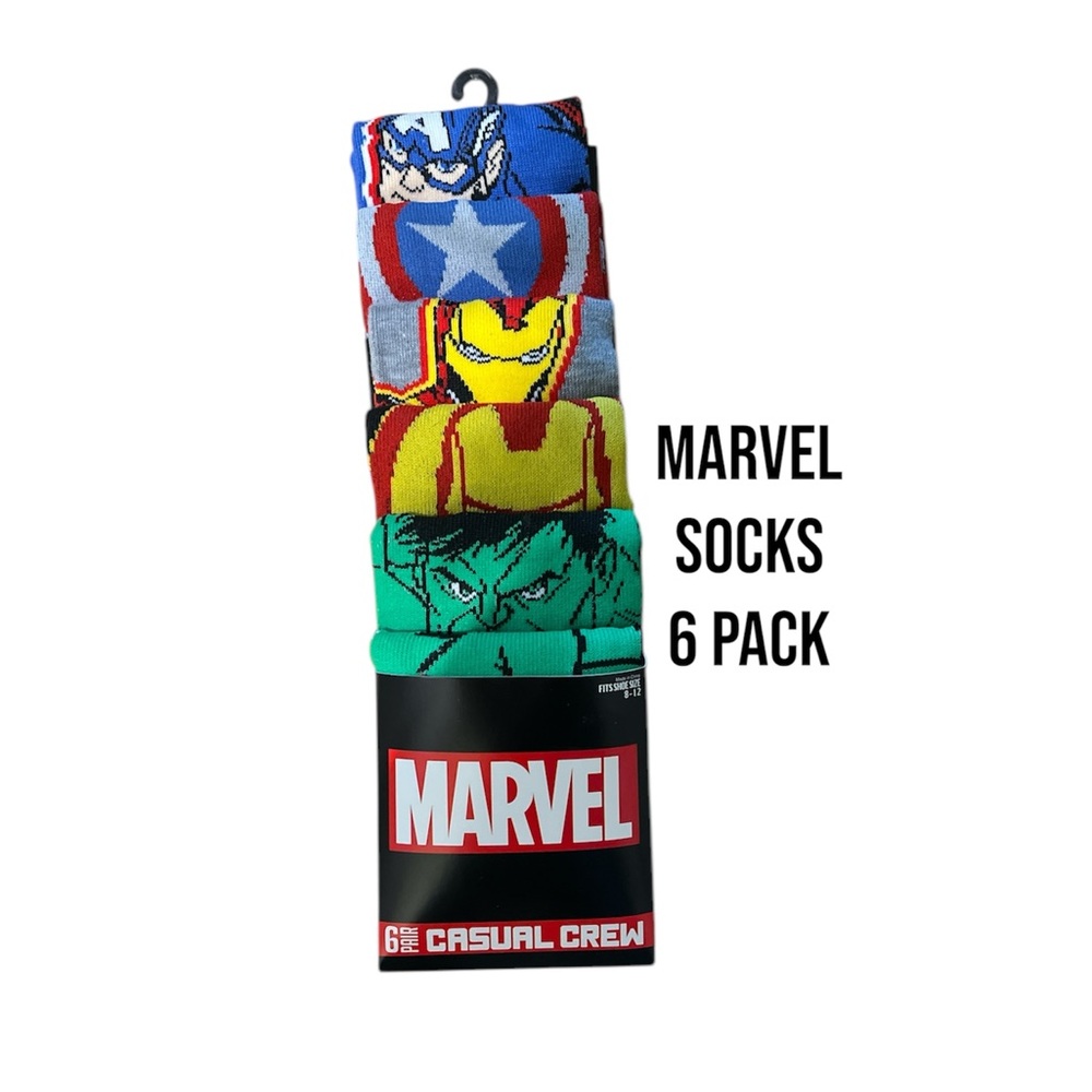 Marvel Superhero Socks 6 Pack